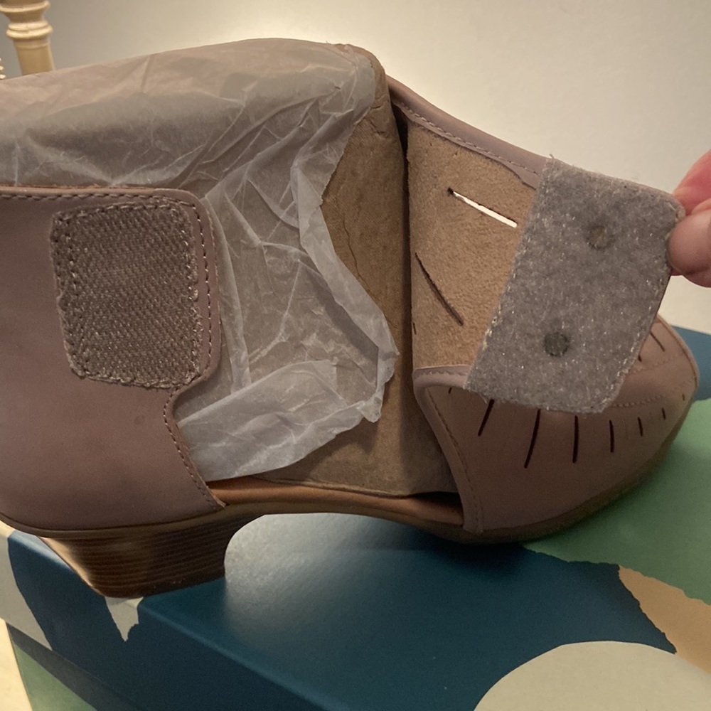 Earth Leather Sandals Vicki Heeled Cut-Out Pecan Tan 9W - Picture 6 of 15